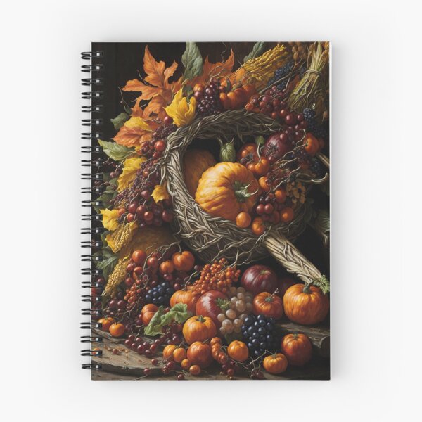 Item preview, A classic Cornucopia overflowing With Bountiful Fall Harvest Vegetables and fruits Fall Colors Autumn Theme designed and sold by D-RailFineArt.