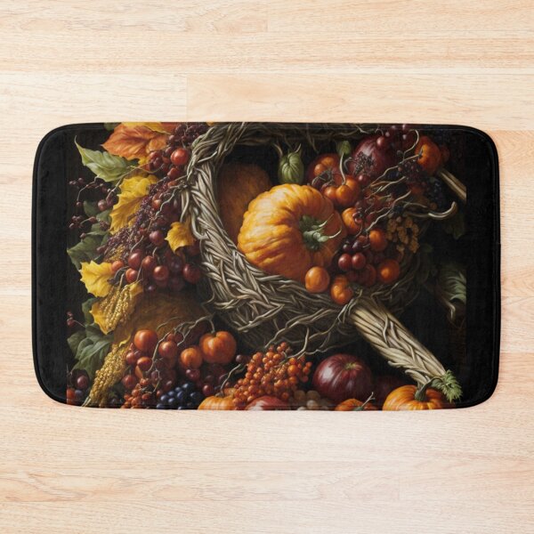 Item preview, A classic Cornucopia overflowing With Bountiful Fall Harvest Vegetables and fruits Fall Colors Autumn Theme designed and sold by D-RailFineArt.