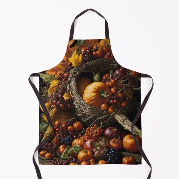 Item preview, A classic Cornucopia overflowing With Bountiful Fall Harvest Vegetables and fruits Fall Colors Autumn Theme designed and sold by D-RailFineArt.