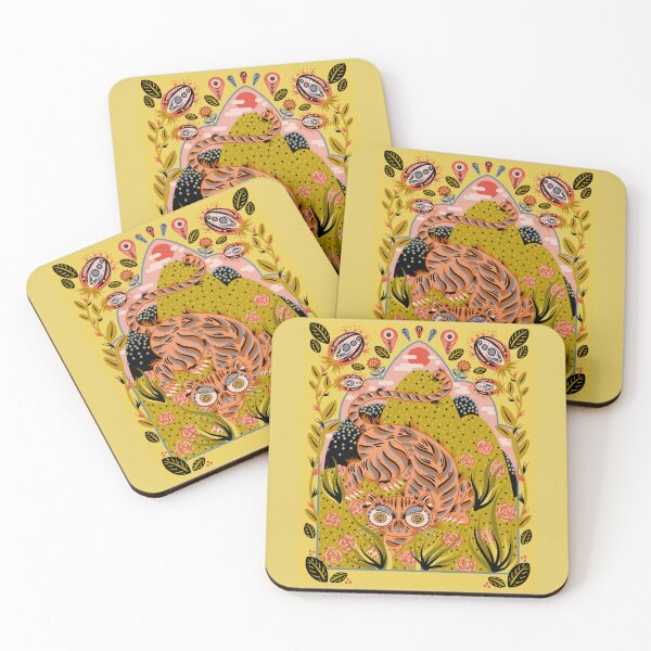 Item preview, Tigre merodeando por la ladera de una montaña en flor designed and sold by Chloë Ella Urbanczyk.