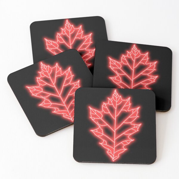 Item preview, Red Neon Light Oak Leaf designed and sold by RebeccaRichards.
