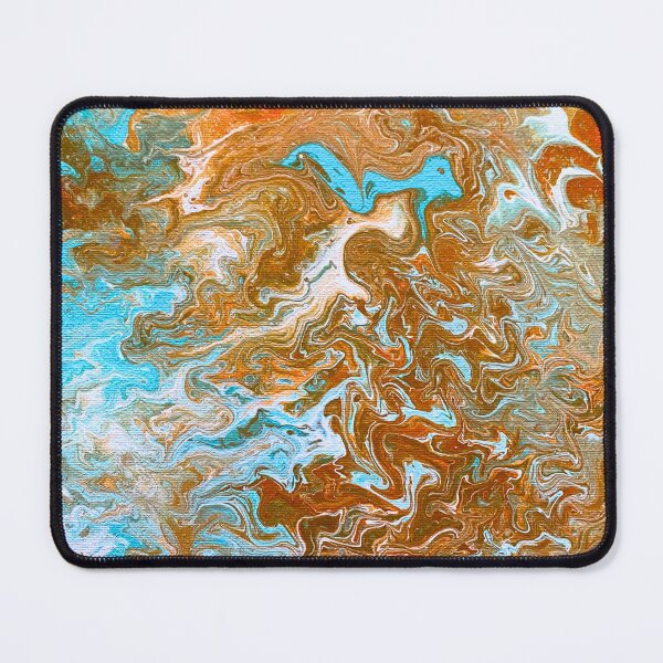 Item preview, Orange teal and gold paint pouring designed and sold by SavannaHandmade.