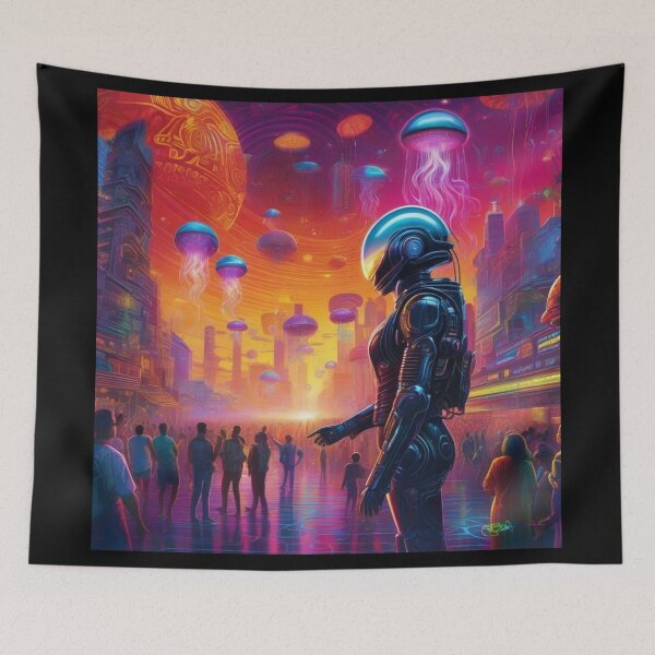 Item preview, Alien Worlds – Surreal Sci-Fi Cyborg City 14 - Grusch designed and sold by Benito Del Ray.