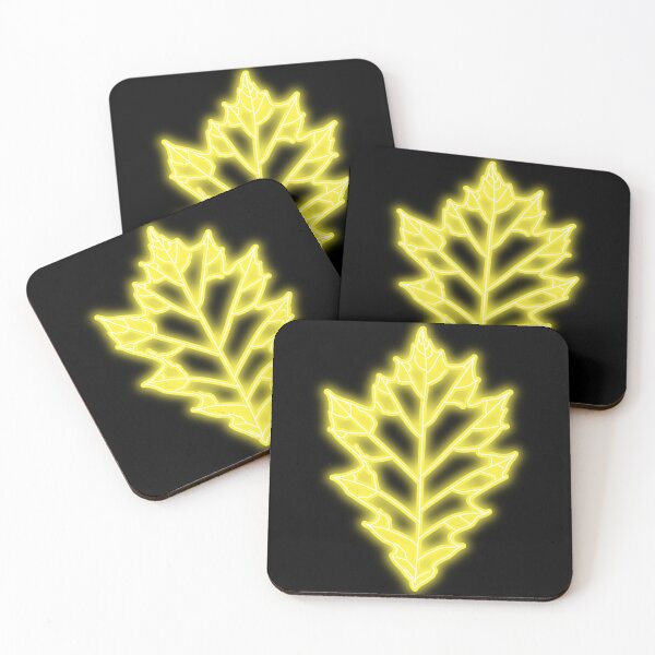 Item preview, Yellow Neon Light Oak Leaf designed and sold by RebeccaRichards.