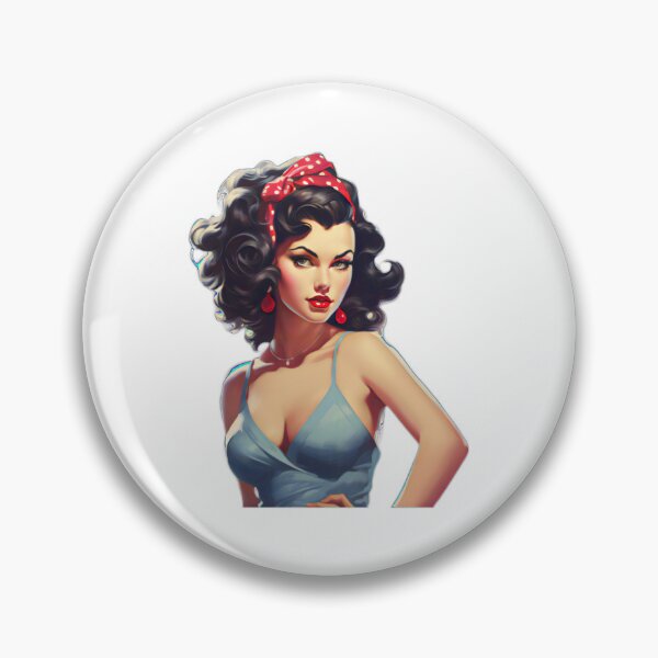 Artikelvorschau, Kraftvolles Vintage-Retro-Pinup-Porträt einer amerikanischen US-Amerikanerin entworfen und verkauft von BrandonArtWorld.