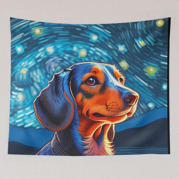 Item preview, Van gogh Starry Night Dachshund  designed and sold by Vangoholic.