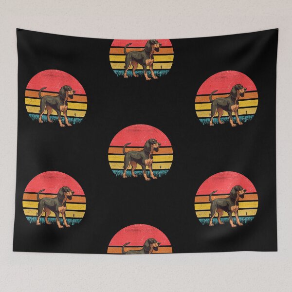 Item preview, Black and Tan Coonhound Vintage Retro Sunset designed and sold by rafaeltto.