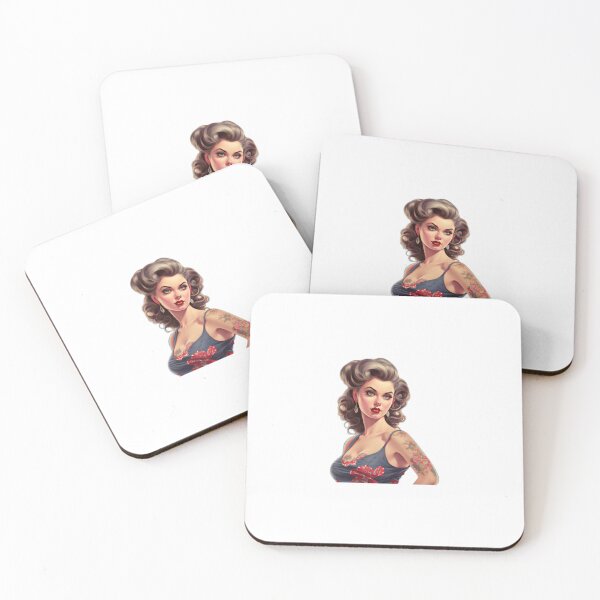 Artikelvorschau, Kraftvolles Vintage-Retro-Pinup-Porträt einer amerikanischen US-Amerikanerin entworfen und verkauft von BrandonArtWorld.