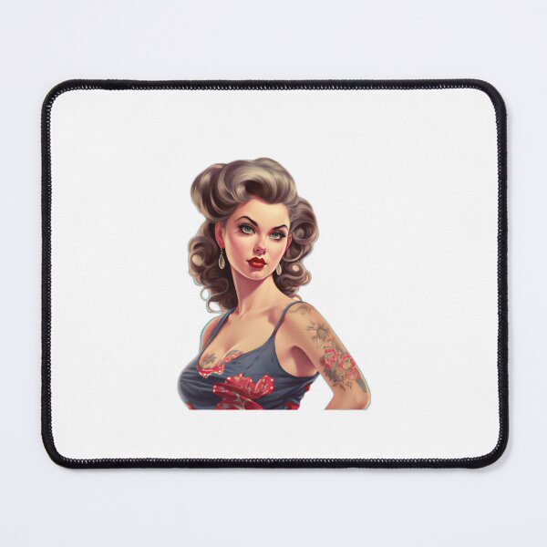 Artikelvorschau, Kraftvolles Vintage-Retro-Pinup-Porträt einer amerikanischen US-Amerikanerin entworfen und verkauft von BrandonArtWorld.