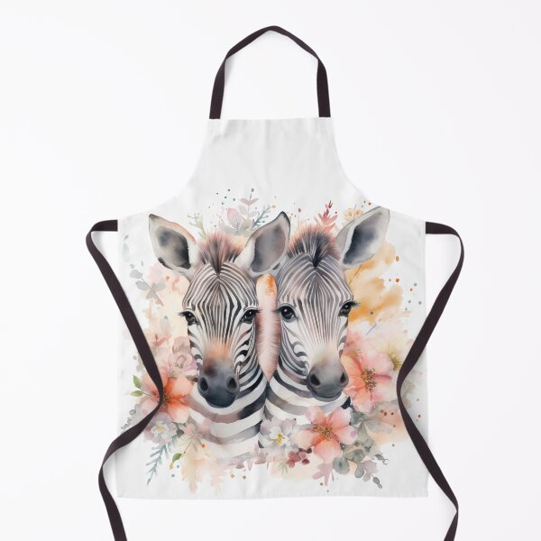 Item preview, Twin Zebras in Floral Wreath| Sister Zebras designed and sold by PawsandPages.