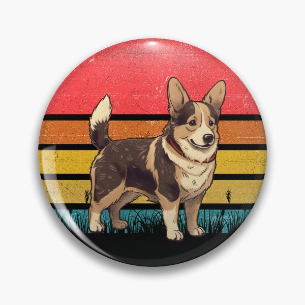 Item preview, Black Brindle Corgi Vintage Retro Sunset designed and sold by rafaeltto.