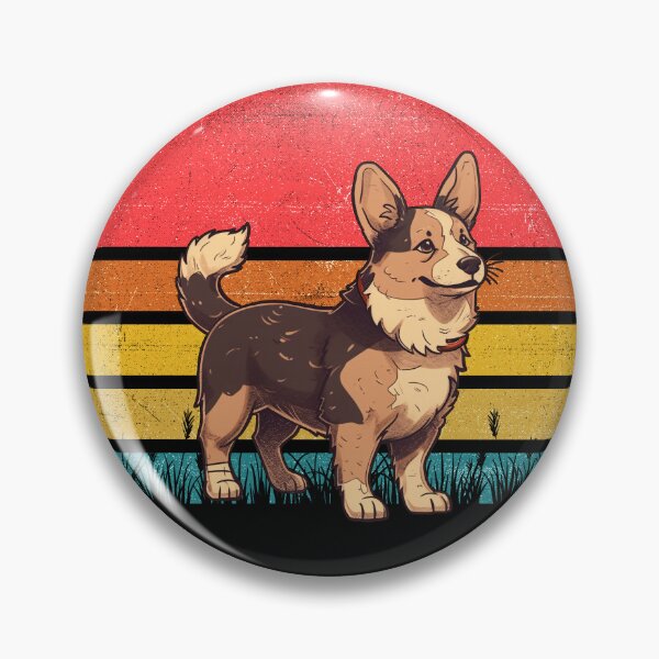 Item preview, Black Brindle Corgi Vintage Retro Sunset designed and sold by rafaeltto.