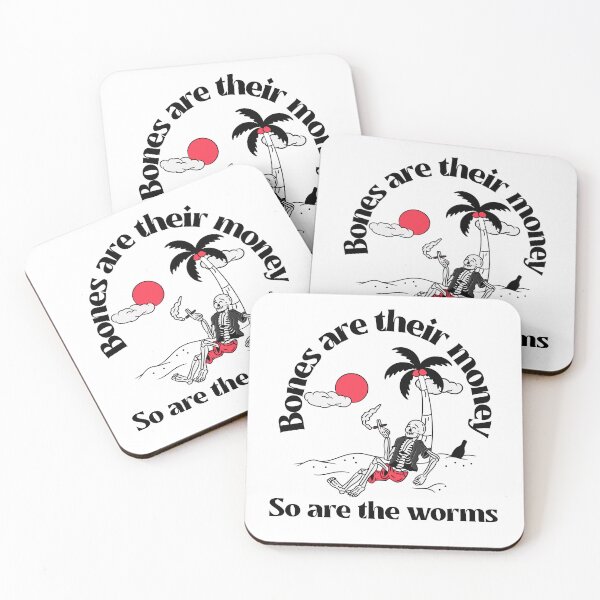 Item preview, Bones Are Their Money Skeleton Relaxing in the Beach Retro Vintage designed and sold by xangai1993.