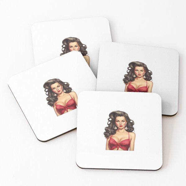 Artikelvorschau, Kraftvolles Vintage-Retro-Pinup-Porträt einer amerikanischen US-Amerikanerin entworfen und verkauft von BrandonArtWorld.