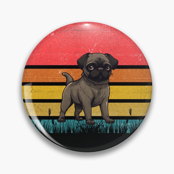 Item preview, Black Pug Vintage Retro Sunset designed and sold by rafaeltto.