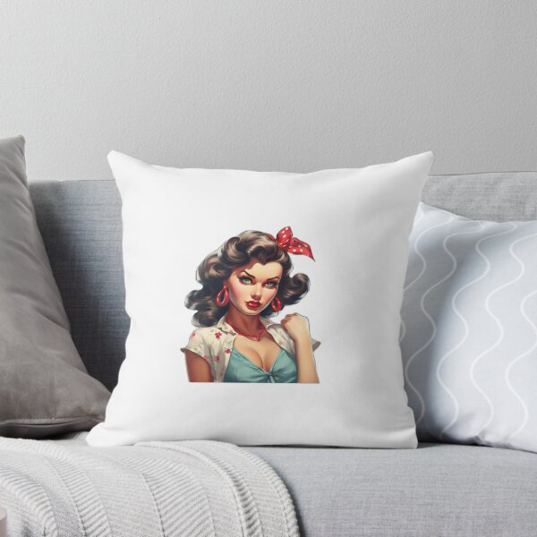 Artikelvorschau, Kraftvolles Vintage-Retro-Pinup-Porträt einer amerikanischen US-Amerikanerin entworfen und verkauft von BrandonArtWorld.