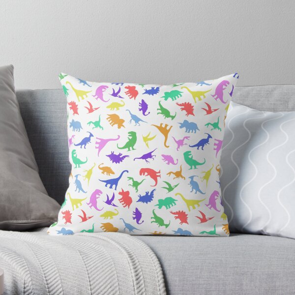 Fun Dinosaur Pattern Throw Pillow
