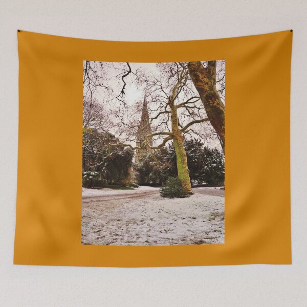 Item preview, Church Tower And Trees Under The Snow designed and sold by JoyPhotoArt.