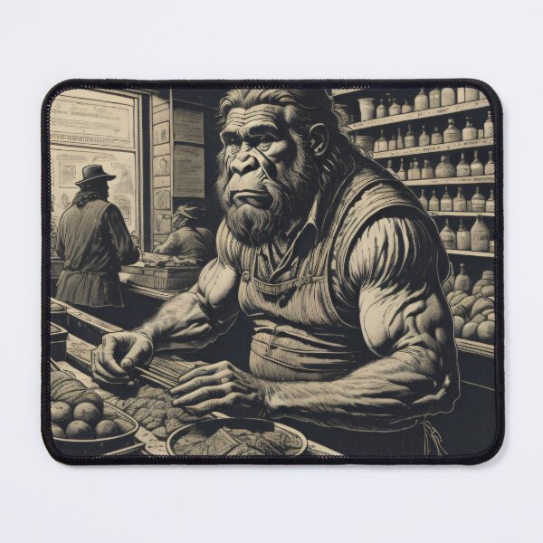 Item preview, Neanderthal Working at a Deli Counter II designed and sold by TheScooperoni.