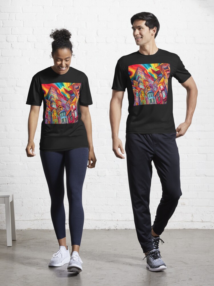 Thumbnail 1 of 7, Active T-Shirt, Graffiti City designed and sold by BrooklynPopArts.