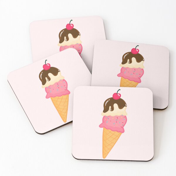 Item preview, Double scoop ice cream cone with cherry and sprinkles, yum! designed and sold by StateOfDaisy.