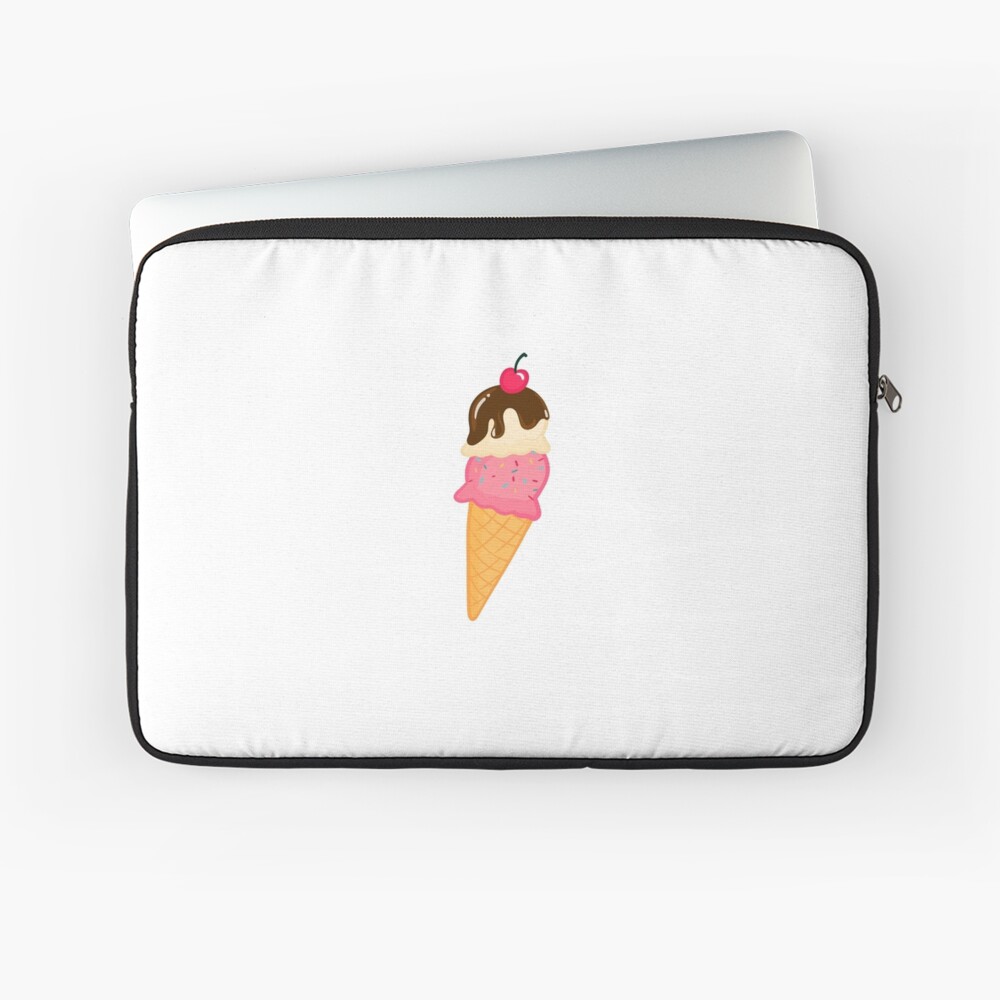 Double scoop ice cream cone with cherry and sprinkles, yum! Sticker for  Sale by StateOfDaisy