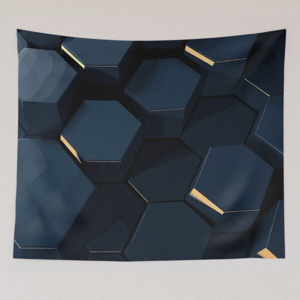 Item preview, Hexagonal dark navy texture background designed and sold by Aestheticlanart.