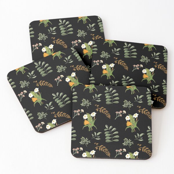 Item preview, Dark moody botanical white flower print designed and sold by SilverStrandsTs.