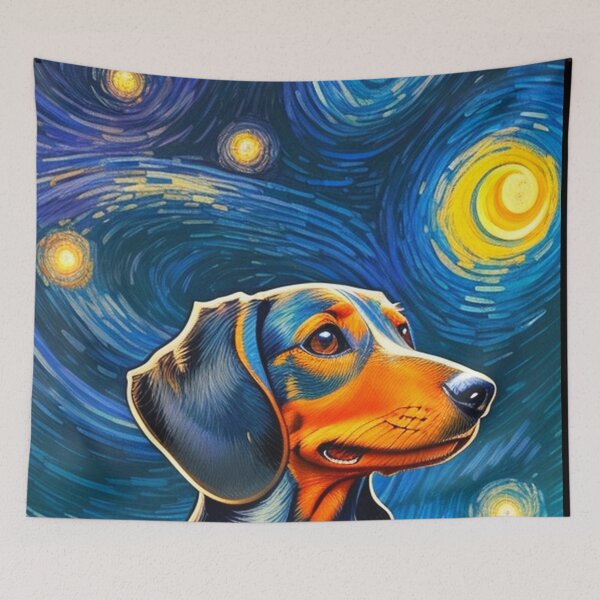 Item preview, Van gogh Starry Night Dachshund  designed and sold by Vangoholic.