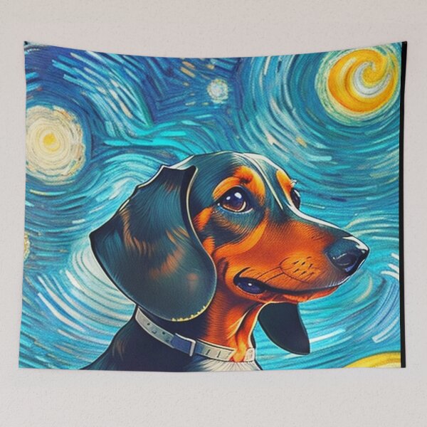 Item preview, Van gogh Starry Night Dachshund  designed and sold by Vangoholic.