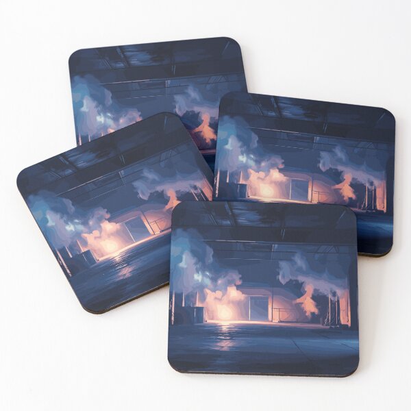 Item preview, empty dark street blue background designed and sold by Aestheticlanart.