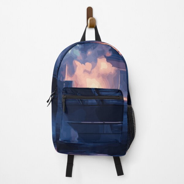 Item preview, empty dark street blue background designed and sold by Aestheticlanart.