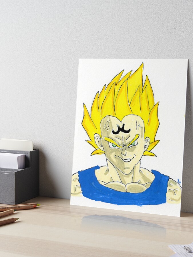 SSJ2 Goku vs Majin Vegeta - Q10Mark Canvas Print for Sale by q10mark