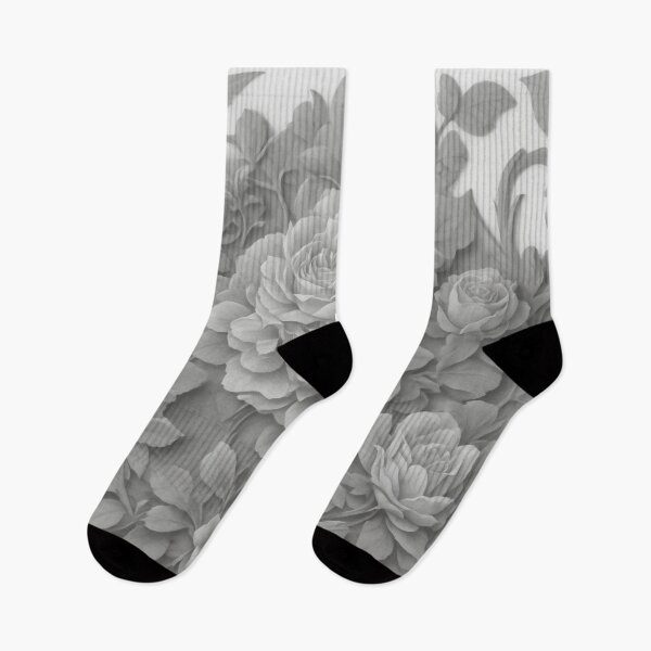 Item preview, Classical Black and White Floral Pattern designed and sold by JapKo.