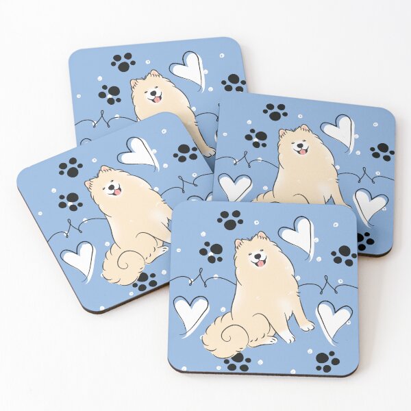 Item preview, Biscuit White Samoyed Dog with Heart designed and sold by Lulupainting.
