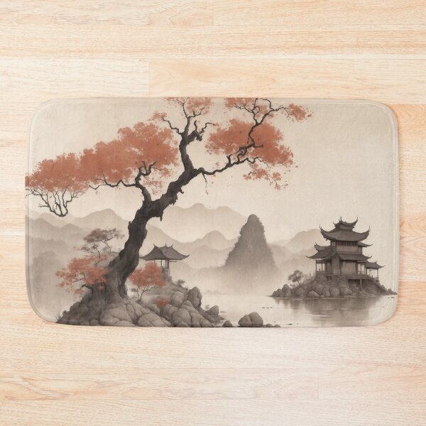 Item preview, Sepia Ink Chinese Lakeside designed and sold by JapKo.