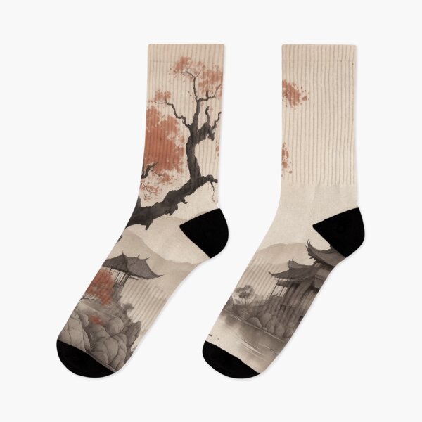 Item preview, Sepia Ink Chinese Lakeside designed and sold by JapKo.