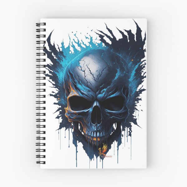 Item preview, Frozen Skull Head with Blue Flames (White) designed and sold by AmaziaCo.