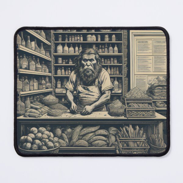 Item preview, Neanderthal Working at a Deli Counter IV designed and sold by TheScooperoni.