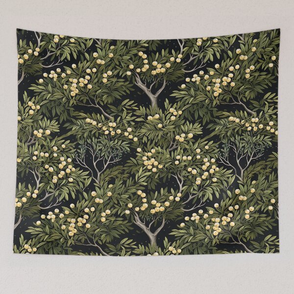 Item preview, Autumn Pattern - Tree Art - Vistas of Tranquility—apple tree pattern from June to early fall, monochromatic beauty. Autumn Design, Fall Pattern, Wallpaper art. designed and sold by ignasirus.