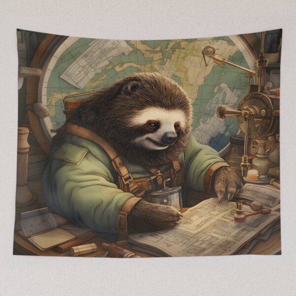 Item preview, Sloth Cartographer designed and sold by ConfettiSkyArt.
