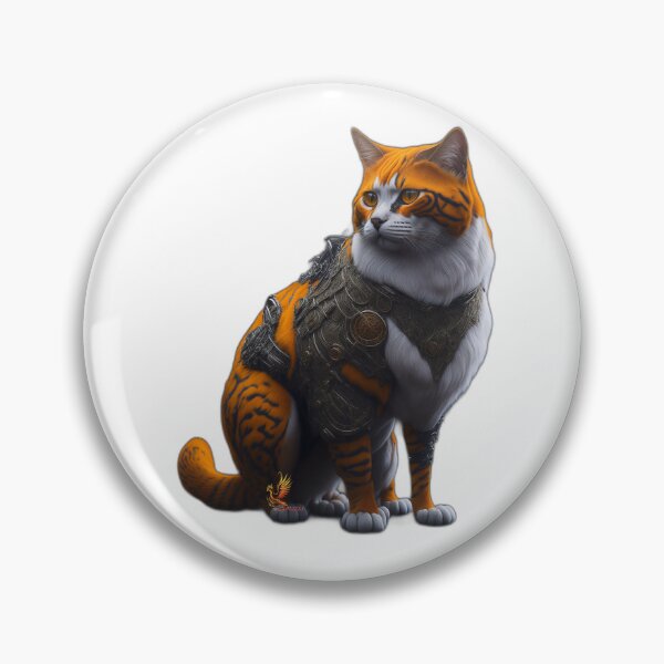 Item preview, Orange Cat in Steampunk Armor (White) designed and sold by AmaziaCo.
