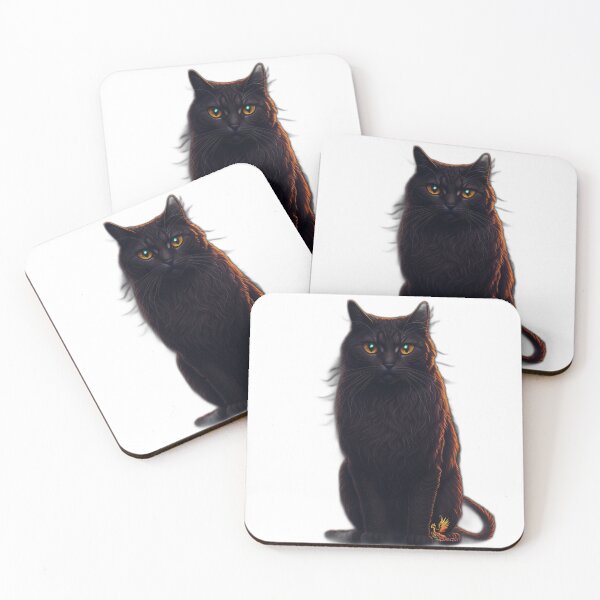 Item preview, Full-Body Black Cat (White) designed and sold by AmaziaCo.
