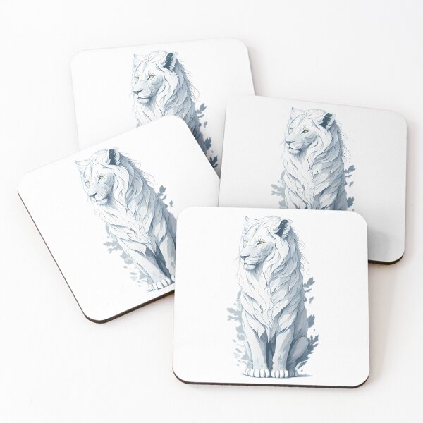 Item preview, Intimidating White Lion Aesthetic in Geometric Style designed and sold by MinimalistHaven.