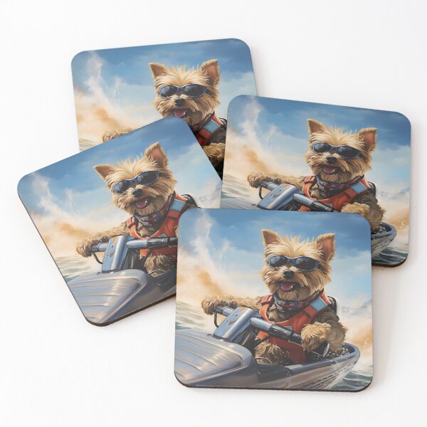 Item preview, Yorkie Driving a Jetski designed and sold by ConfettiSkyArt.