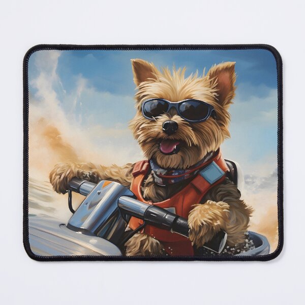 Item preview, Yorkie Driving a Jetski designed and sold by ConfettiSkyArt.
