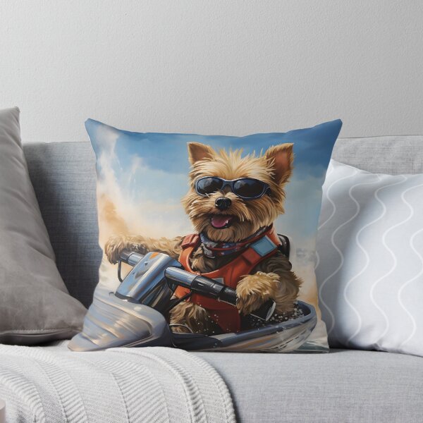 Item preview, Yorkie Driving a Jetski designed and sold by ConfettiSkyArt.