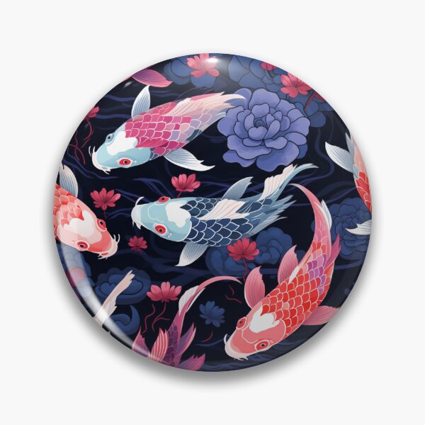 Item preview, Pink Purple Blue Koi Fish Watercolor Pattern designed and sold by MadFxMedia.