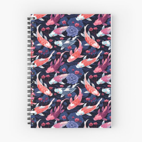 Item preview, Pink Purple Blue Koi Fish Watercolor Pattern designed and sold by MadFxMedia.