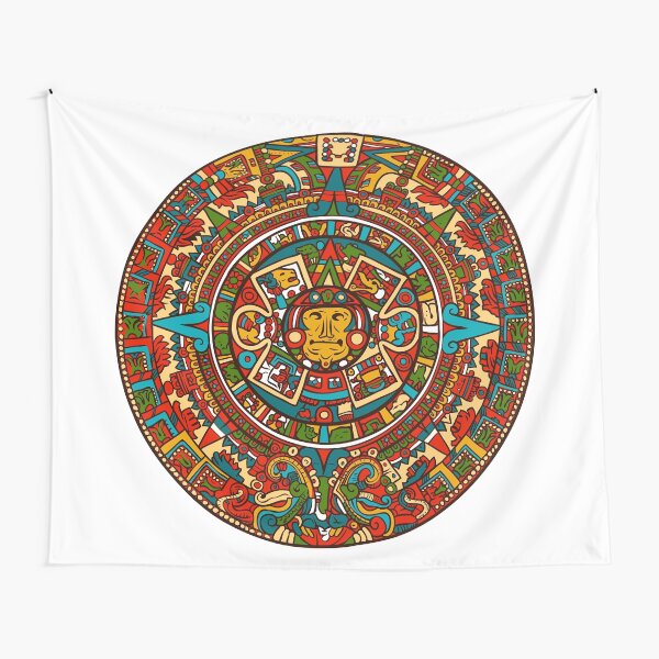 Aztec Mythology Calendar Tapestry for Sale by BALONROSU Redbubble